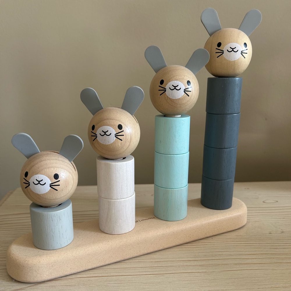 Pottery barn kids toys, stacking bunnies